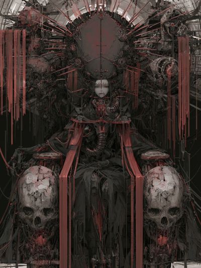 Dark Throne Surrealism Print. poster
