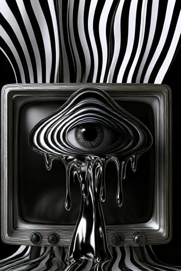Surreal Eye Television Print. poster — illustration art