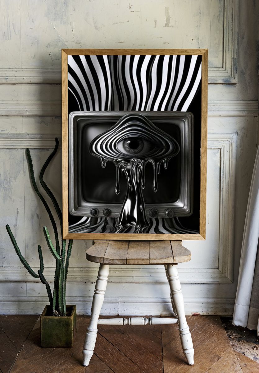 Surreal Eye Television Print. room preview
