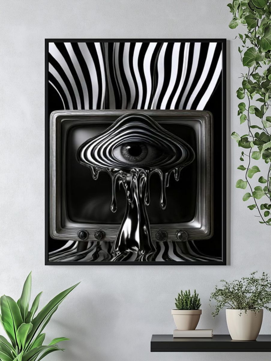 Surreal Eye Television Print. — room view 4