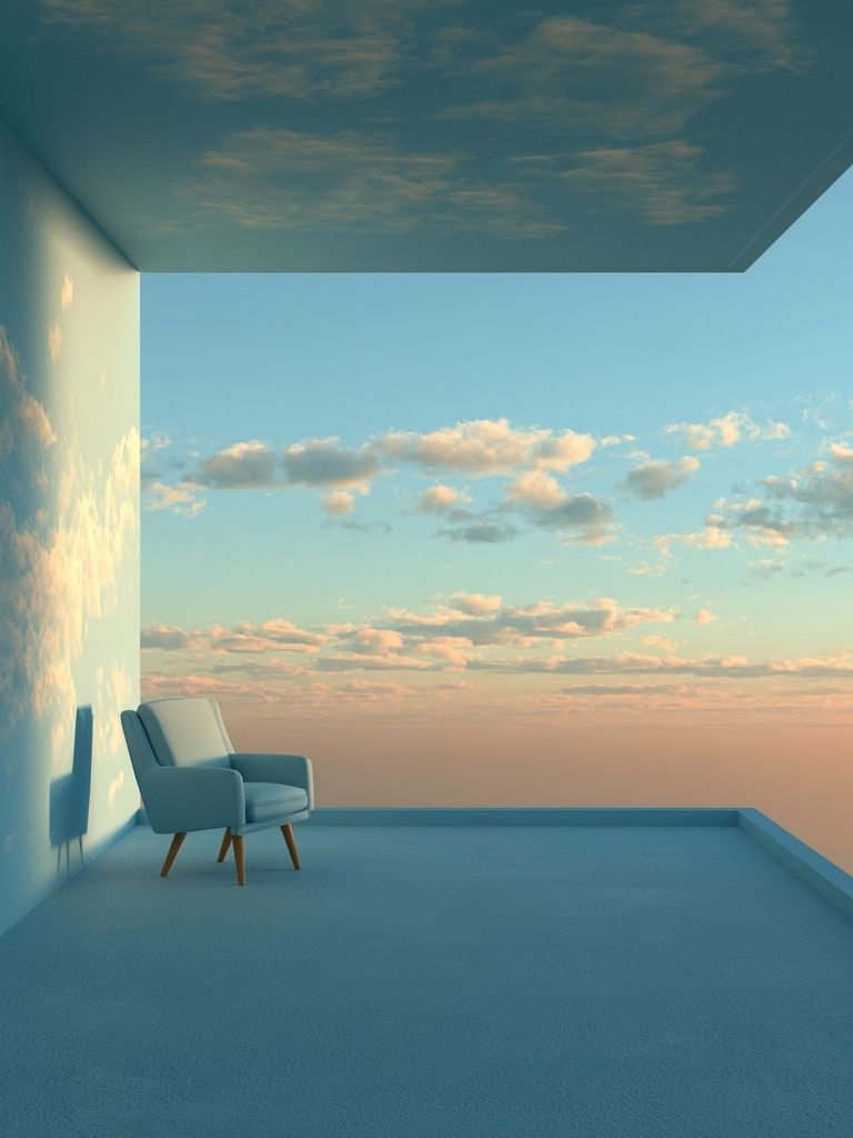 Sky Terrace Minimalist Print. poster — illustration art