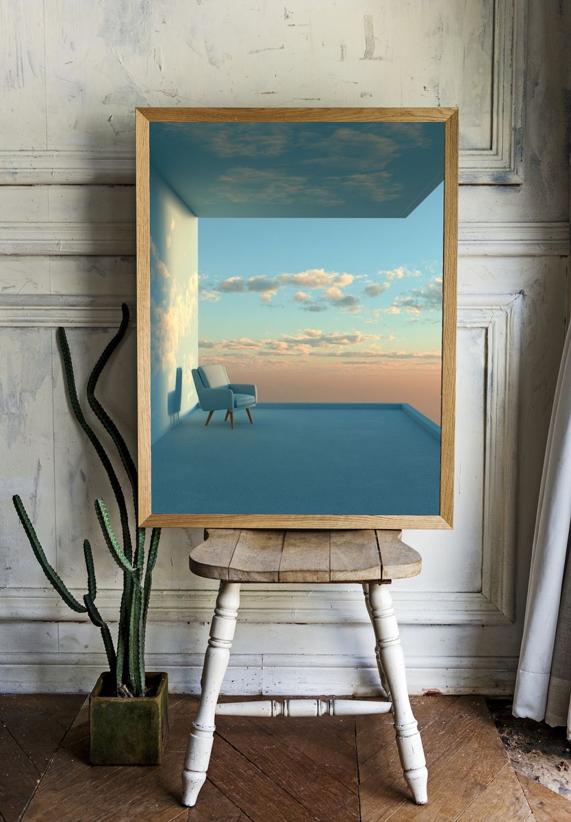 Sky Terrace Minimalist Print. — room view 1