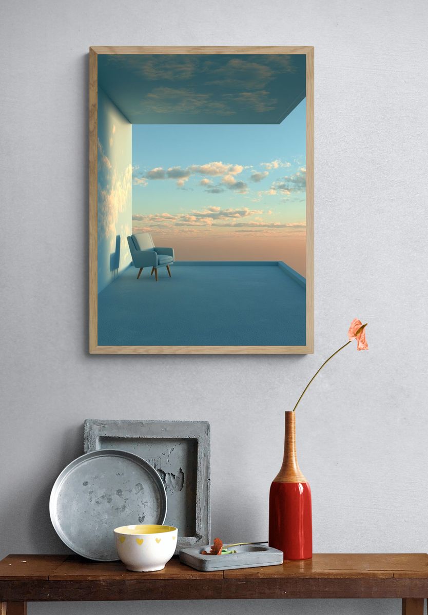 Sky Terrace Minimalist Print. — room view 3