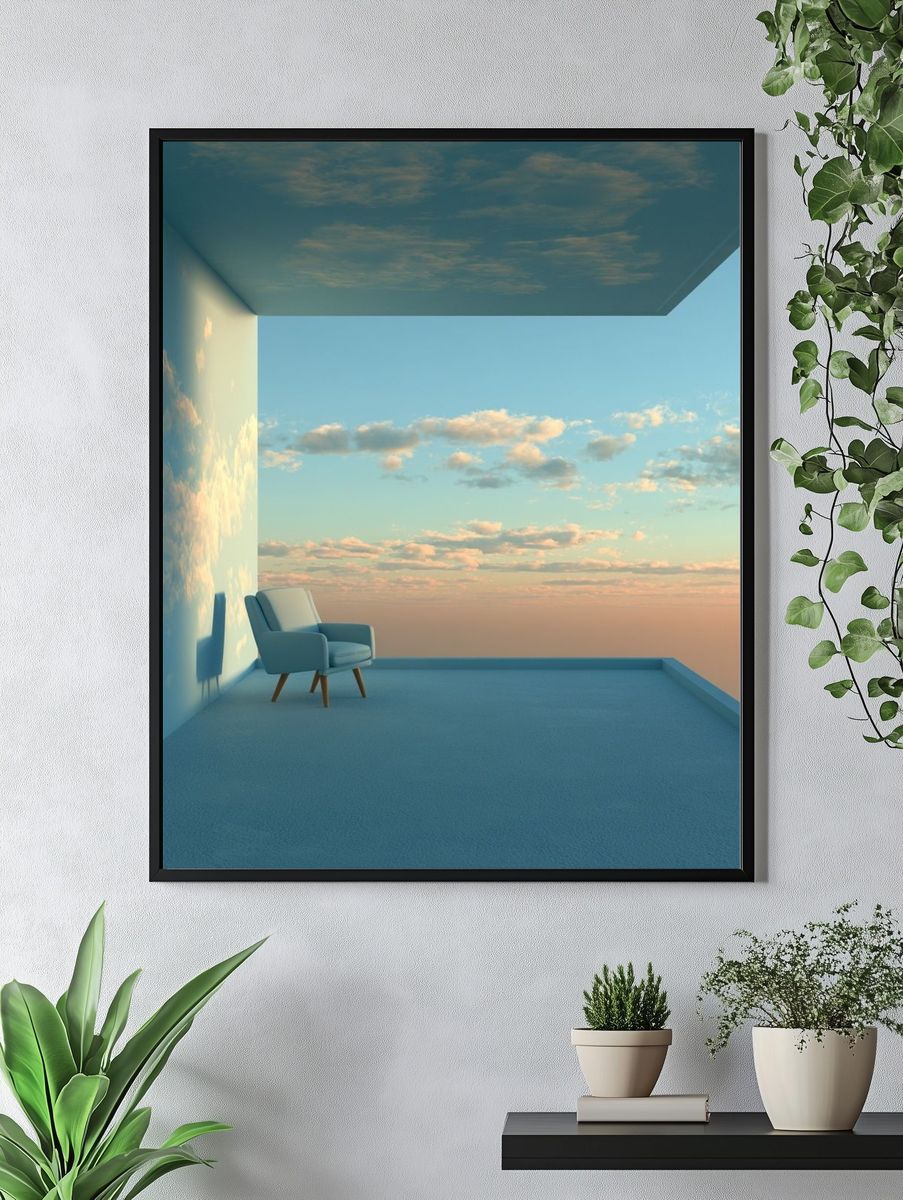 Sky Terrace Minimalist Print. — room view 4