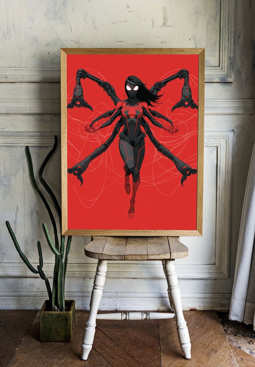 Spider-Gwen Digital Art Poster. room preview