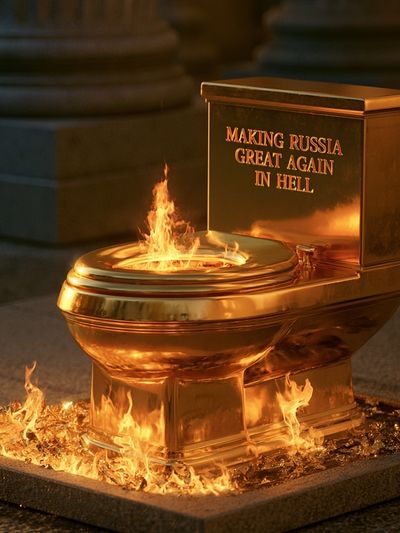 Golden Toilet Satire Poster.