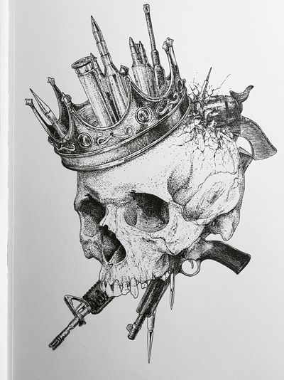 Crowned Skull Ink Poster. poster