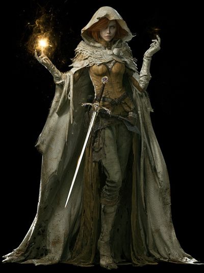 Mystic Hooded Sorceress Fantasy Print.
