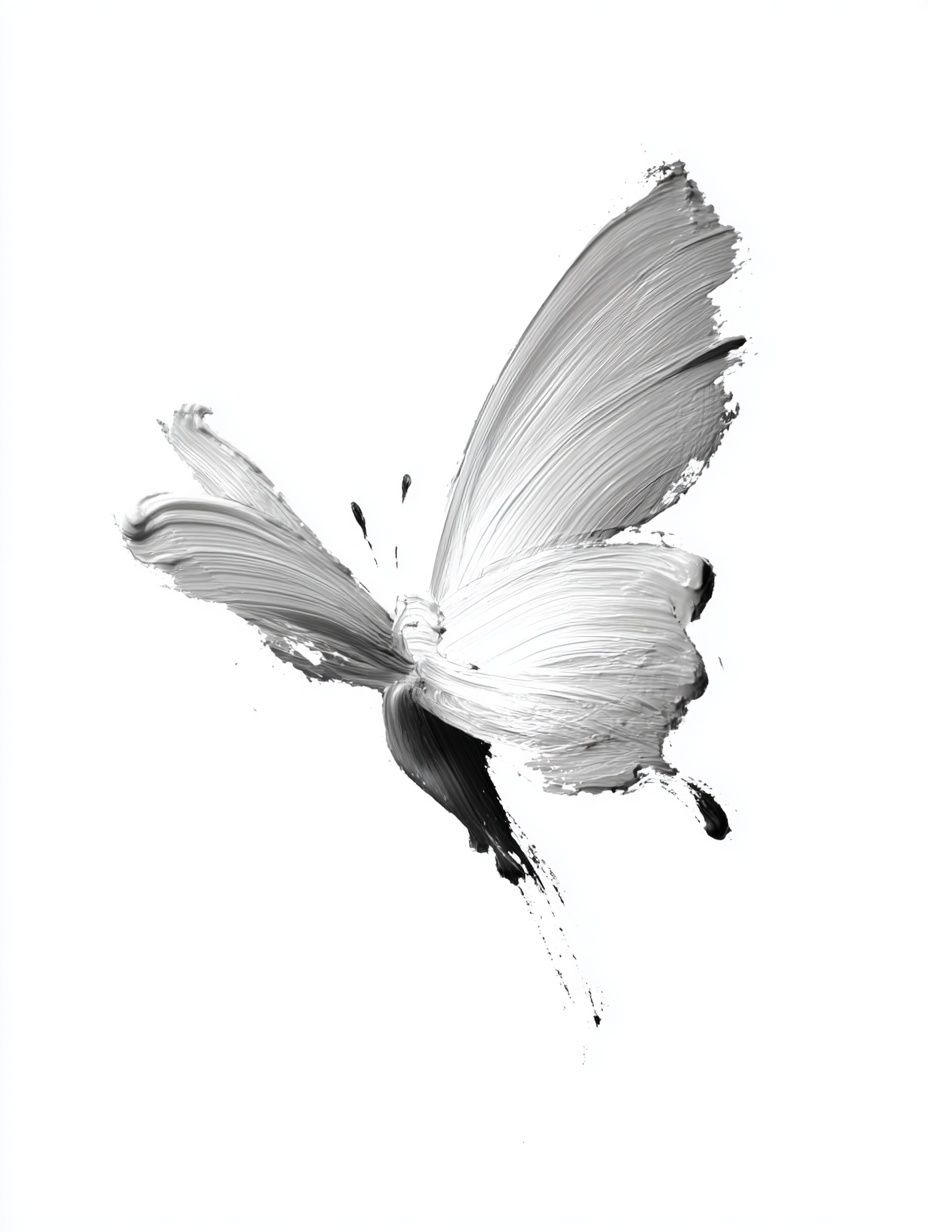 Monochrome Butterfly Ink Poster. poster — illustration art
