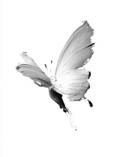 Monochrome Butterfly Ink Poster. poster