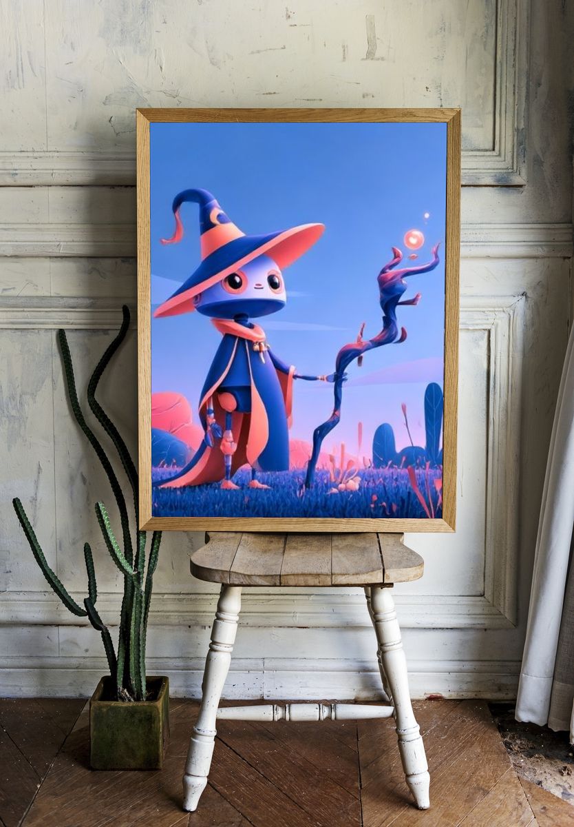 Wizard Character Digital Art Poster. room preview
