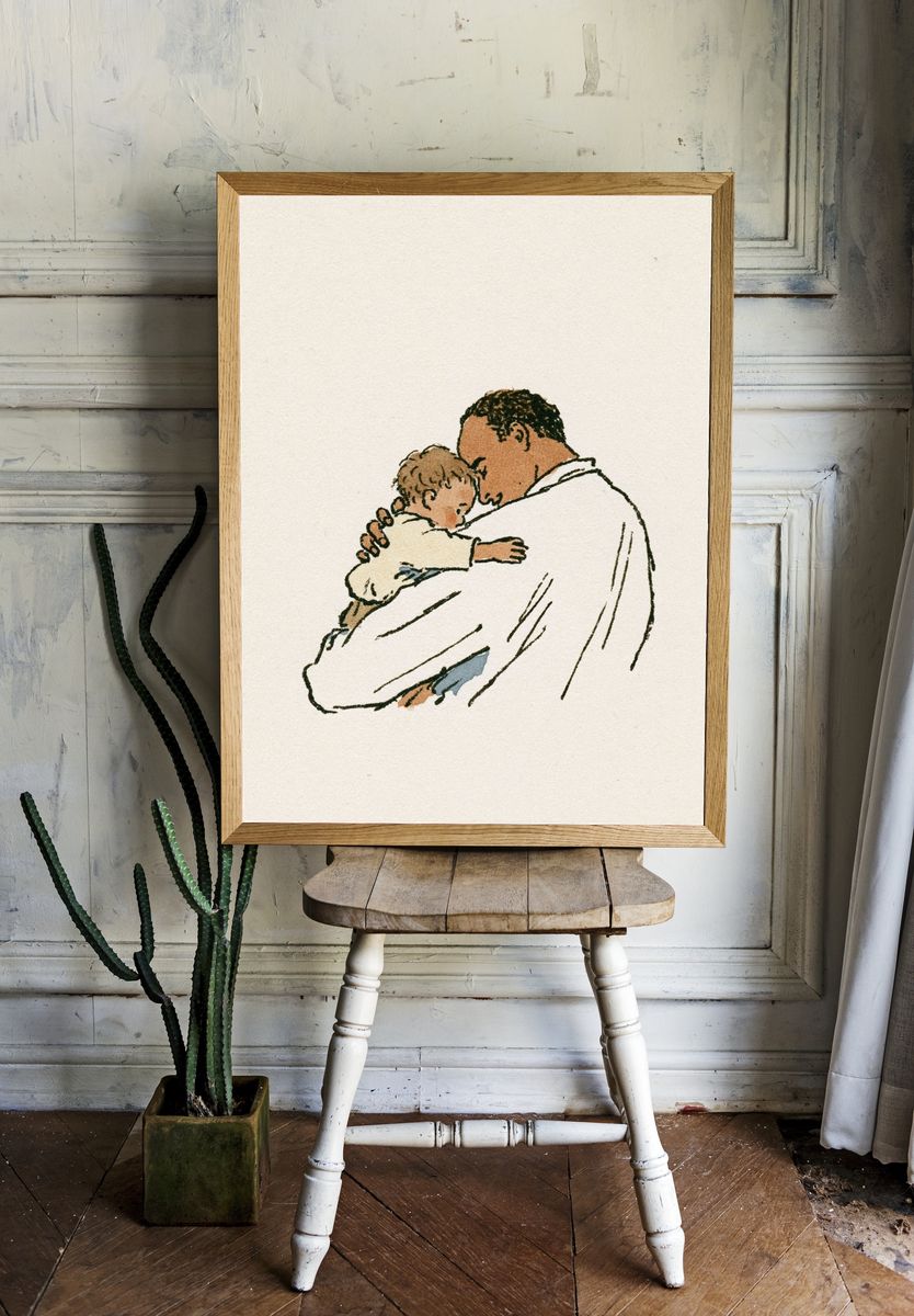 Tender Embrace Illustration Poster. — room view 1