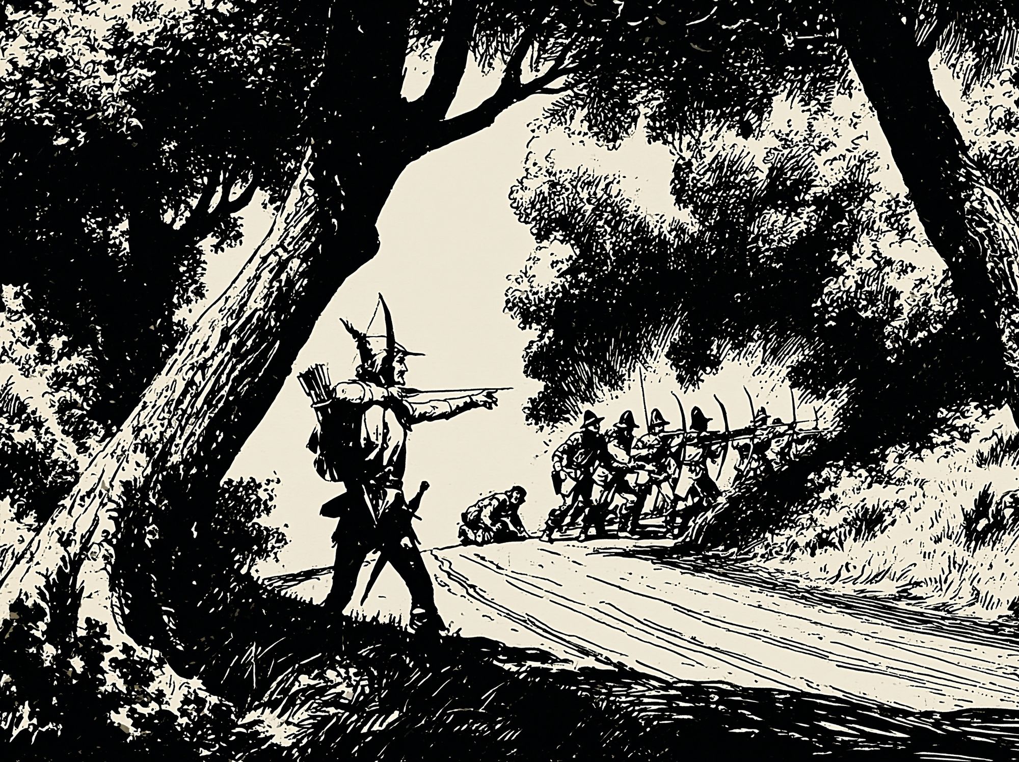 Forest Ambush Ink Illustration Poster. poster — illustration art