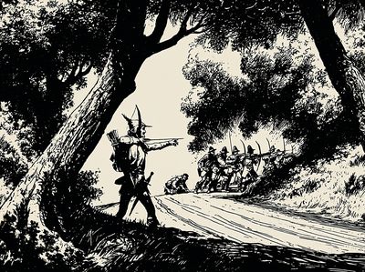 Forest Ambush Ink Illustration Poster. poster