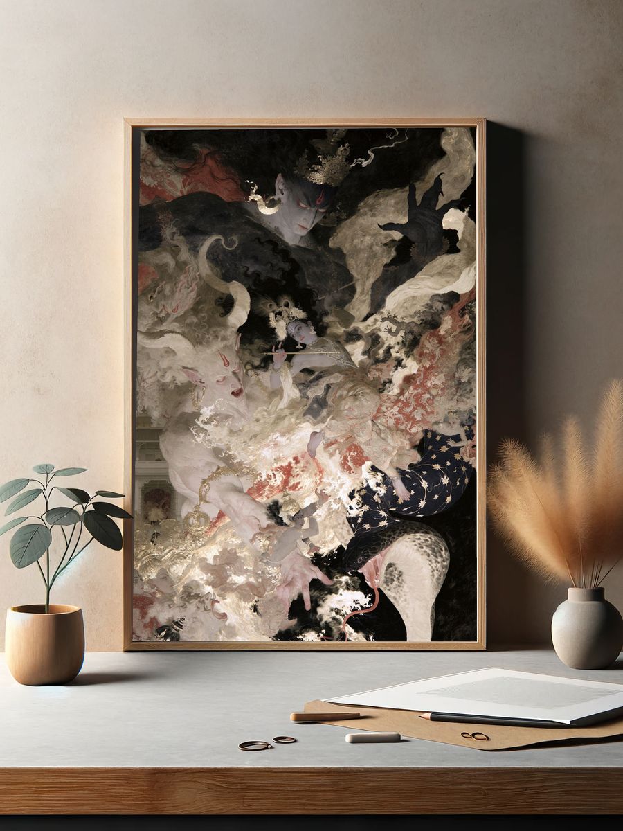 Mythic Serpent Court Illustration Poster. — room view 2