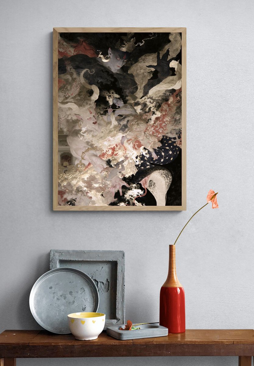 Mythic Serpent Court Illustration Poster. — room view 3