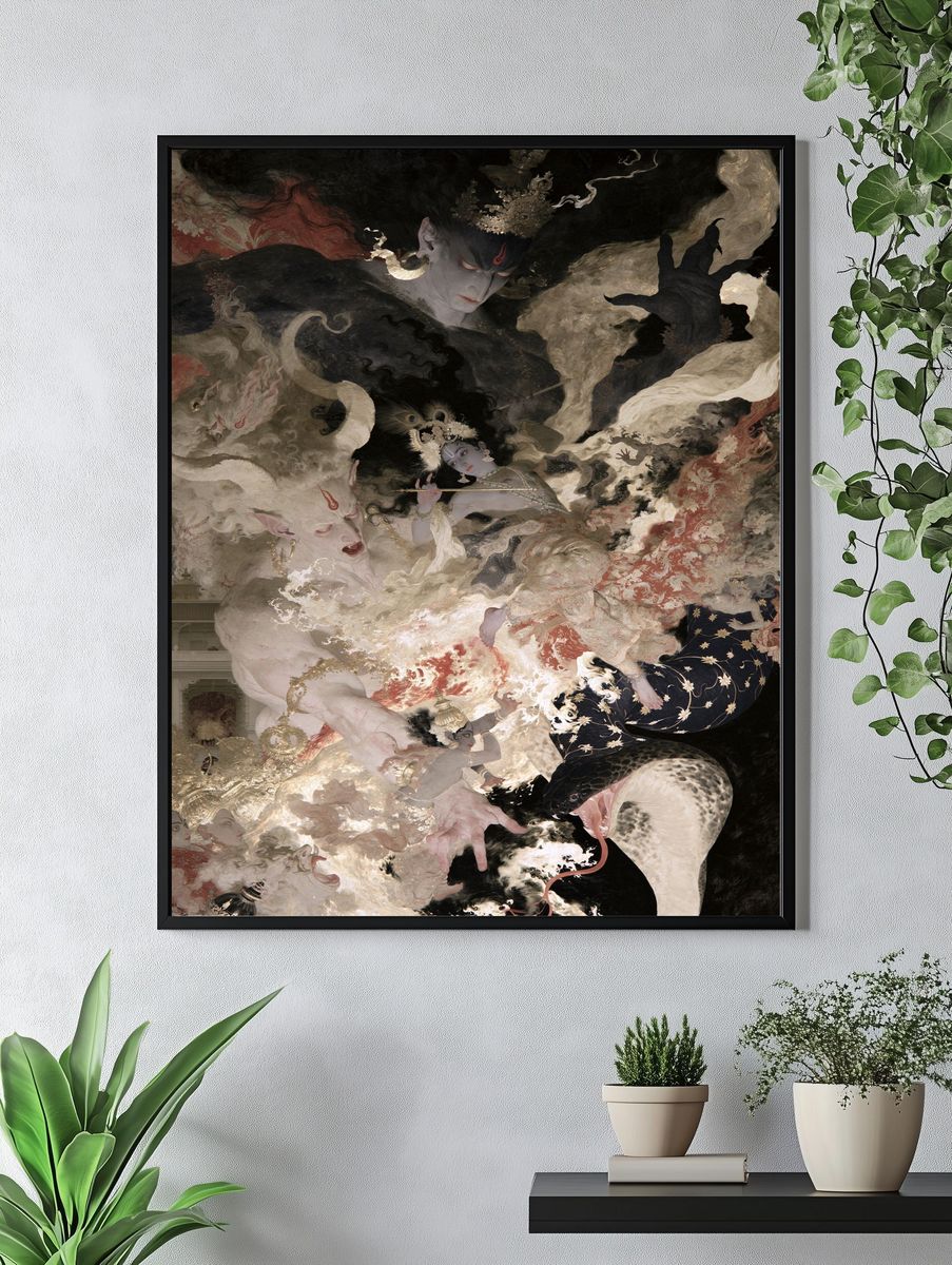 Mythic Serpent Court Illustration Poster. — room view 4