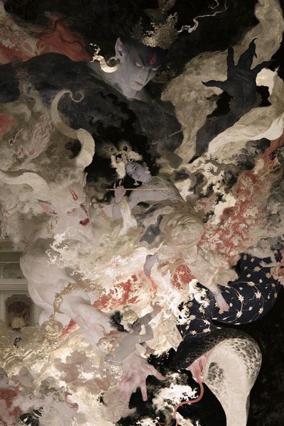 Mythic Serpent Court Illustration Poster. poster print