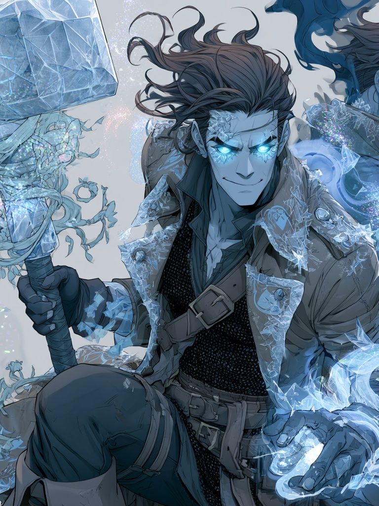 Ice Mage Fantasy Illustration Poster. poster — illustration art