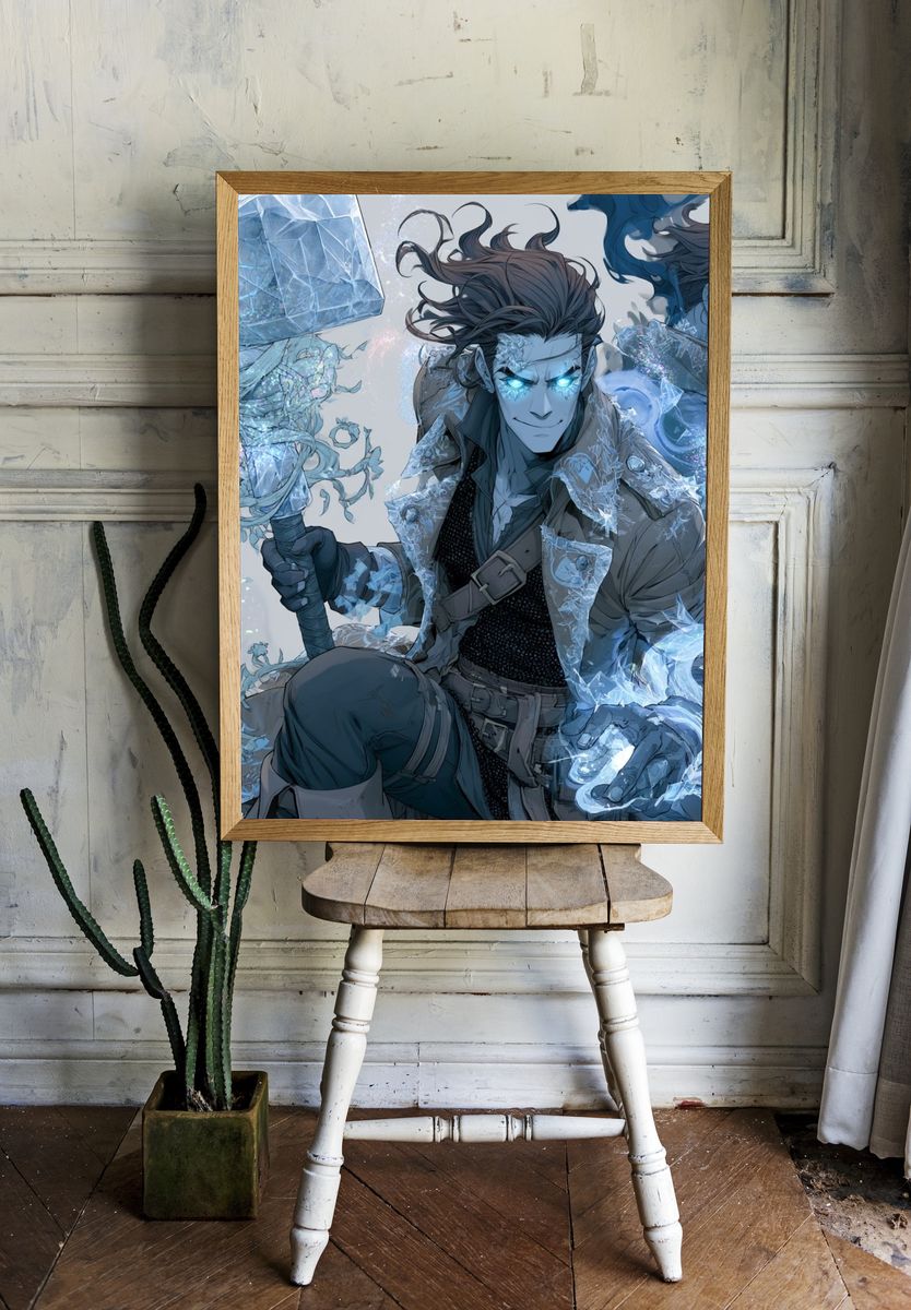 Ice Mage Fantasy Illustration Poster. room preview