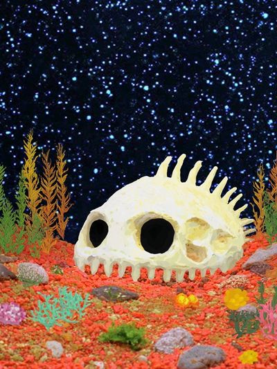 Underwater Skull Fantasy Illustration Poster. poster