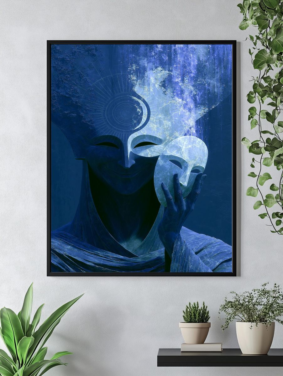 Mystic Mask Digital Art Poster. — room view 4