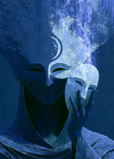 Mystic Mask Digital Art Poster. poster print