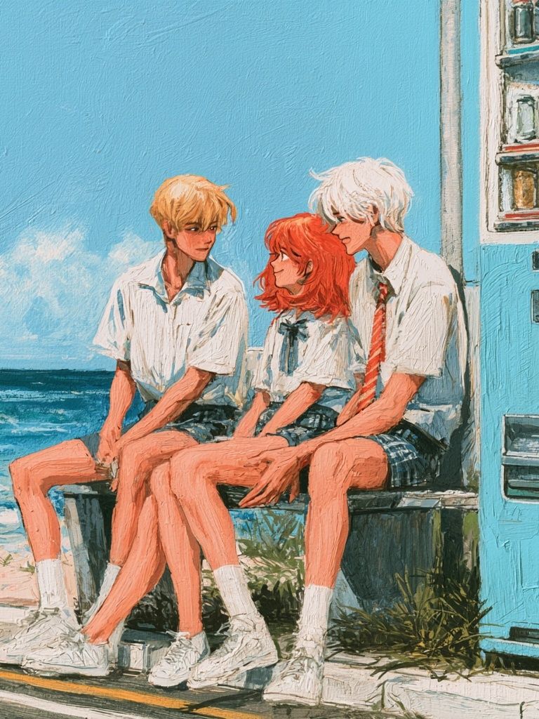 Beachside Friends Illustration Poster. poster detail