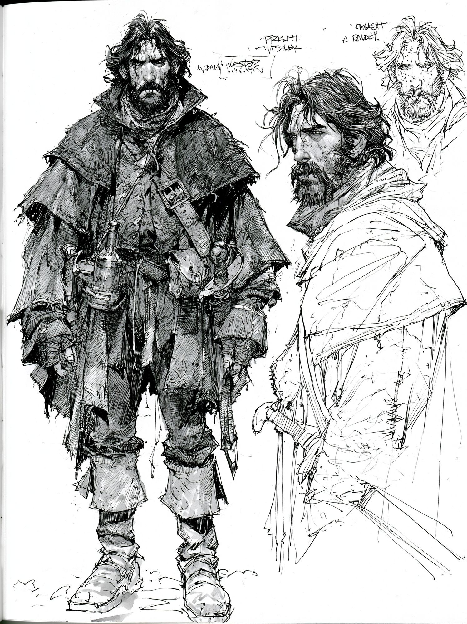 Medieval Warrior Sketch Poster. poster detail