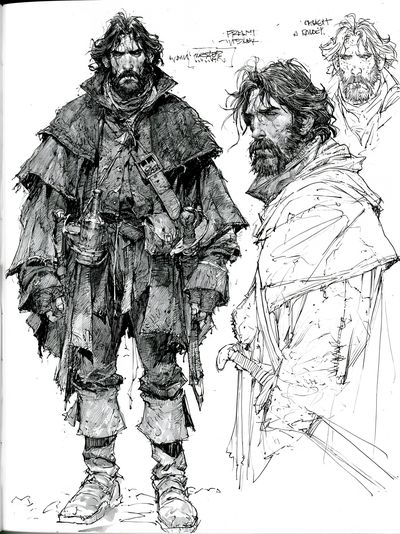 Medieval Warrior Sketch Poster. poster