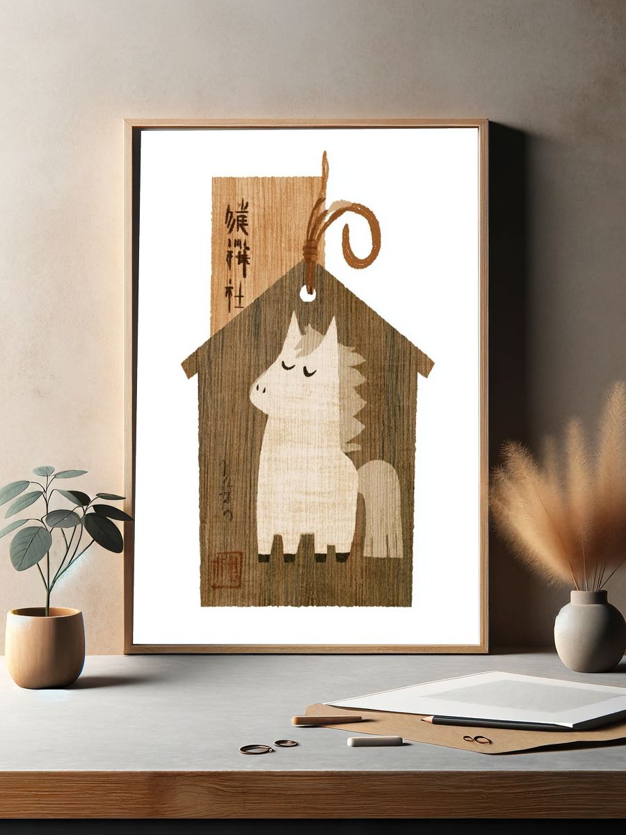 Sleeping Horse Illustration Poster. — room view 2