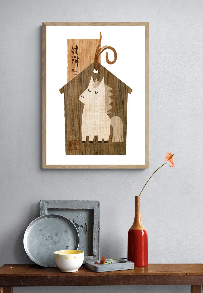 Sleeping Horse Illustration Poster. — room view 3
