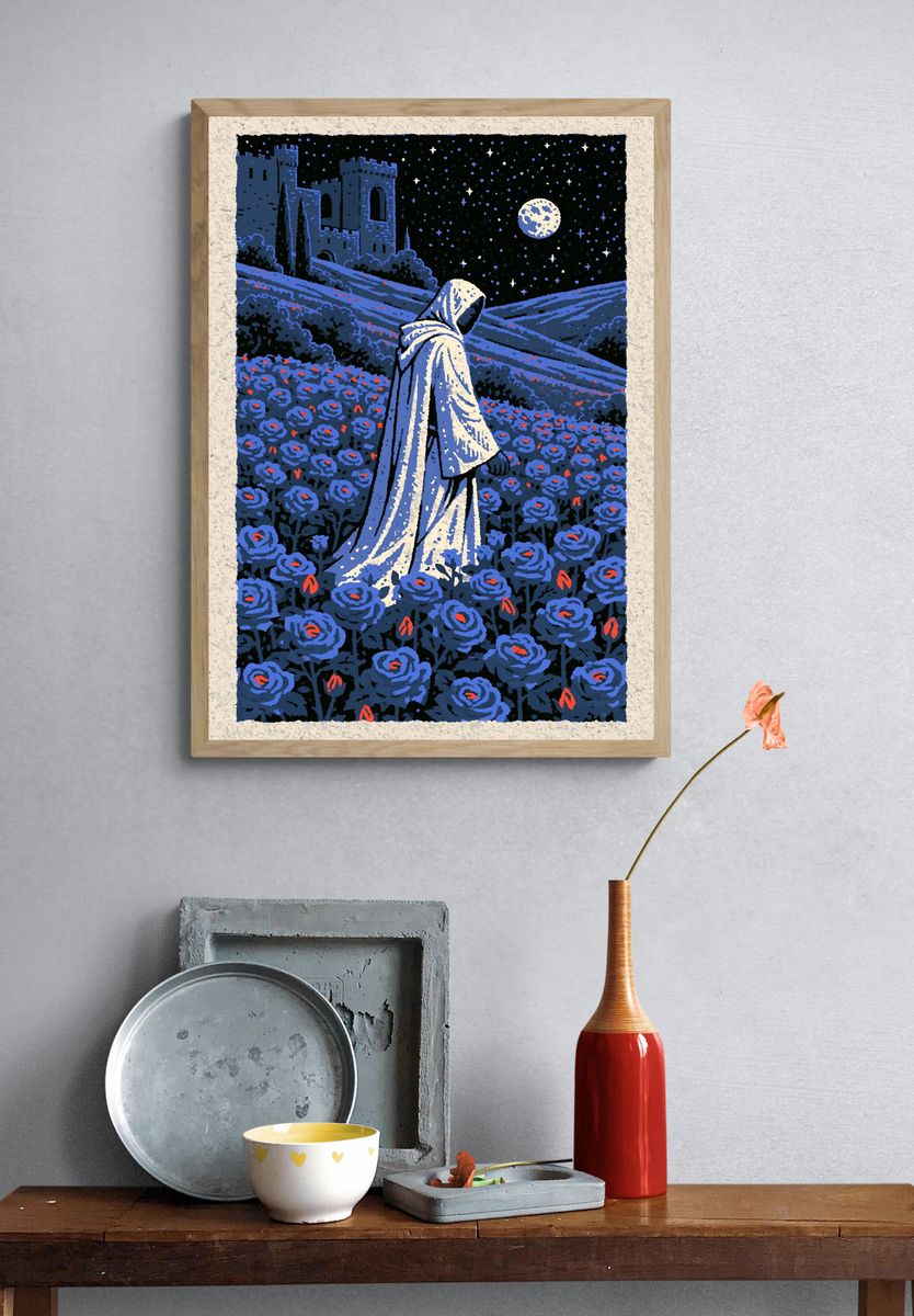 Moonlit Cloister Illustration Poster. — room view 3