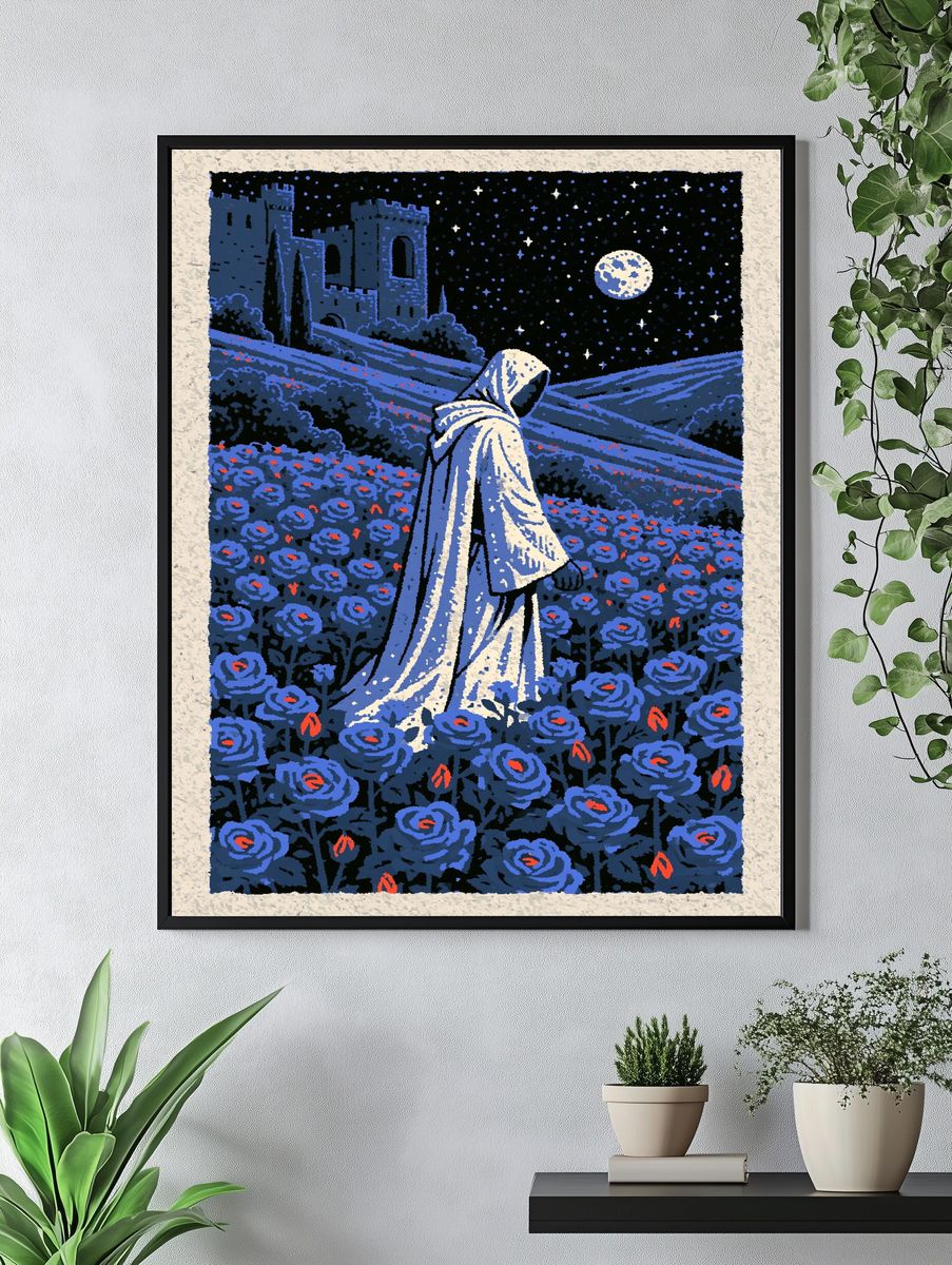 Moonlit Cloister Illustration Poster. — room view 4