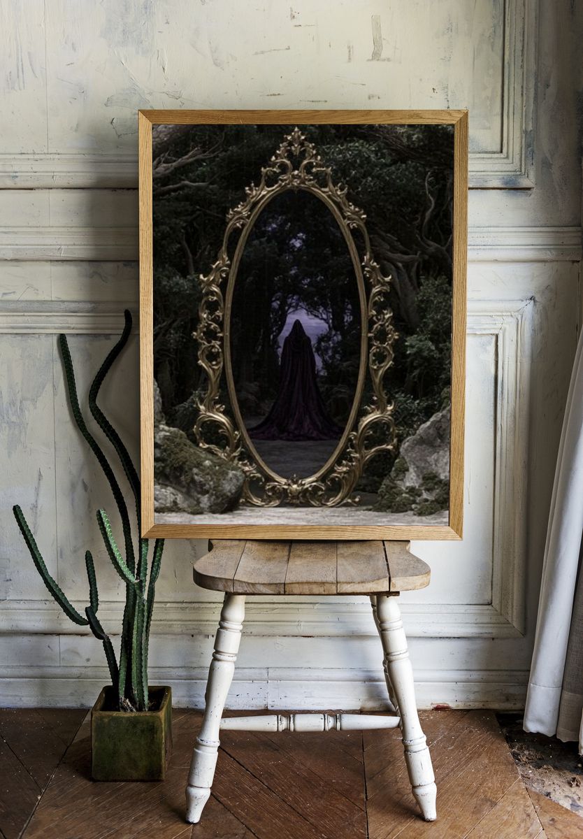 Enchanted Mirror Forest Print. room preview