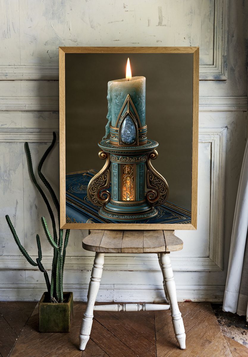 Mystic Candle Digital Art Print. — room view 1