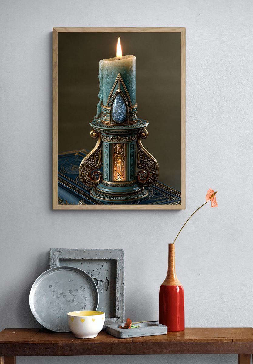 Mystic Candle Digital Art Print. — room view 3