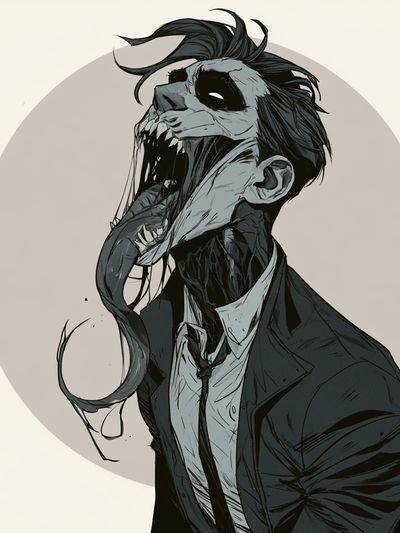 Zombie Portrait Illustration Poster.