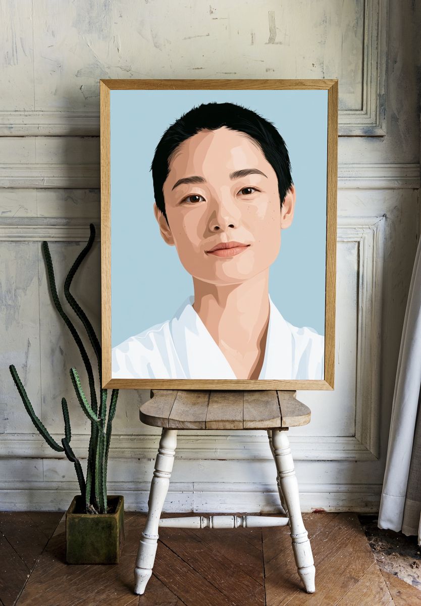 Minimalist Portrait Illustration Poster. room preview