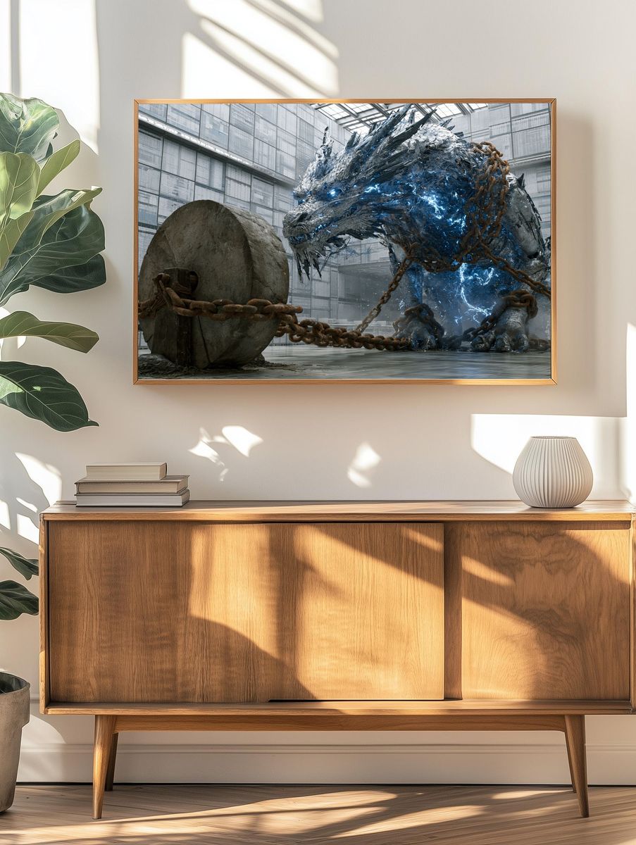 Cyber Dragon Arena Illustration Poster. — room view 3