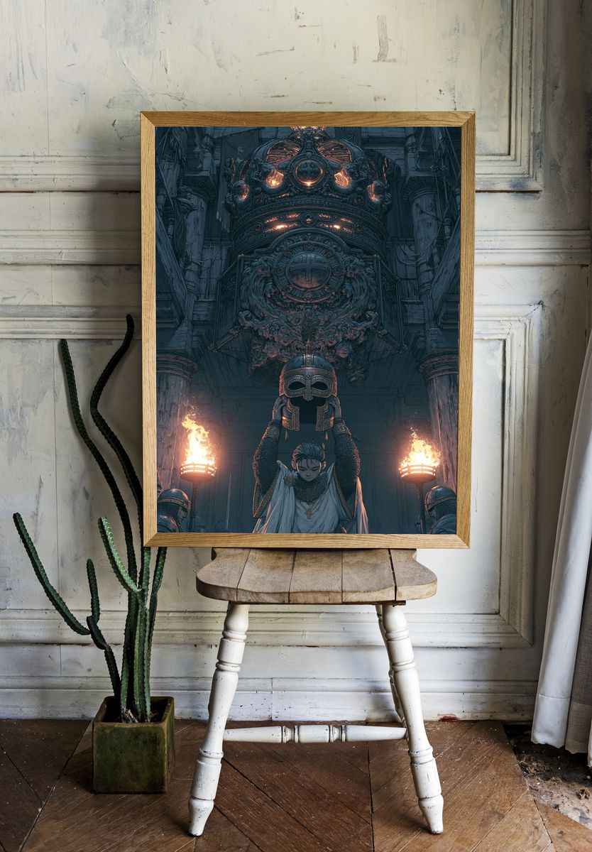 Dark Fantasy Ritual Illustration Poster. room preview