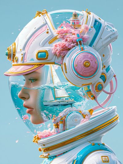 Dream Diver Digital Art Poster.