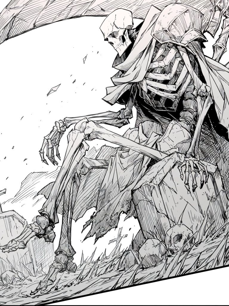 Grim Reaper Skeleton Illustration Poster. poster detail