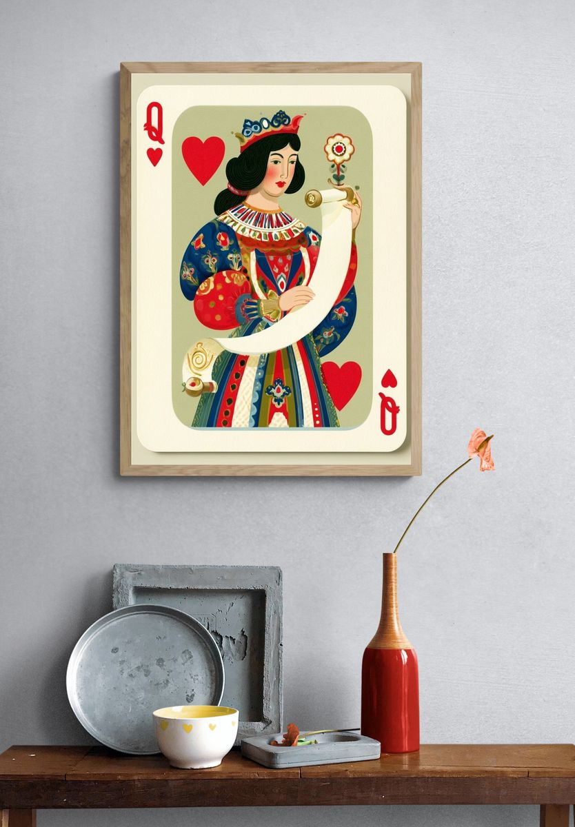 Beach Umbrella Illustration Poster. — room view 3