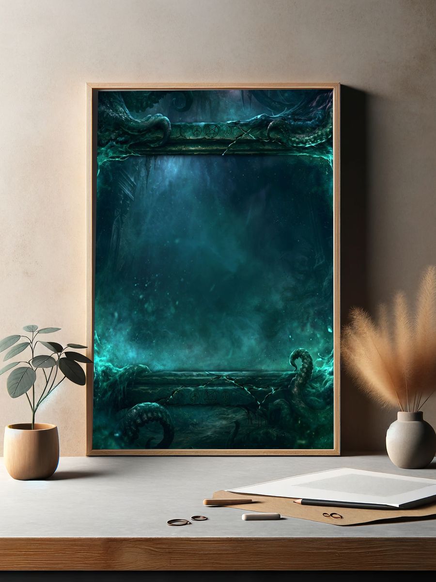 Eldritch Tentacle Frame Illustration Poster. — room view 2