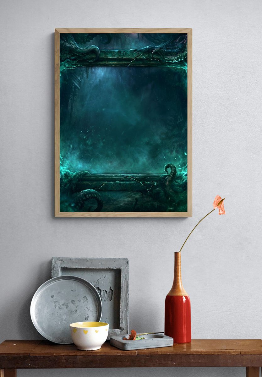 Eldritch Tentacle Frame Illustration Poster. — room view 3