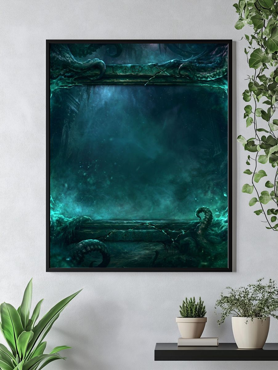 Eldritch Tentacle Frame Illustration Poster. — room view 4