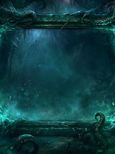 Eldritch Tentacle Frame Illustration Poster. poster
