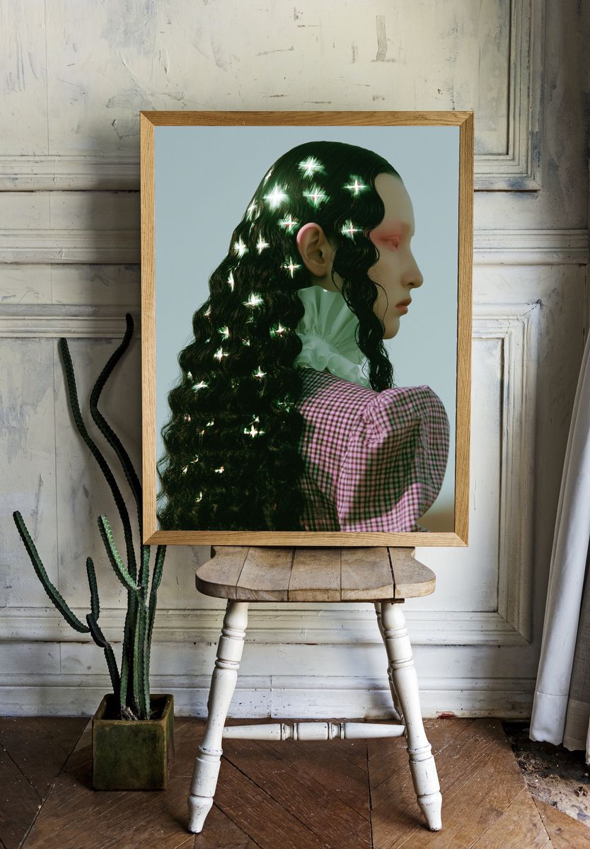 Sparkling Profile Portrait Print. room preview