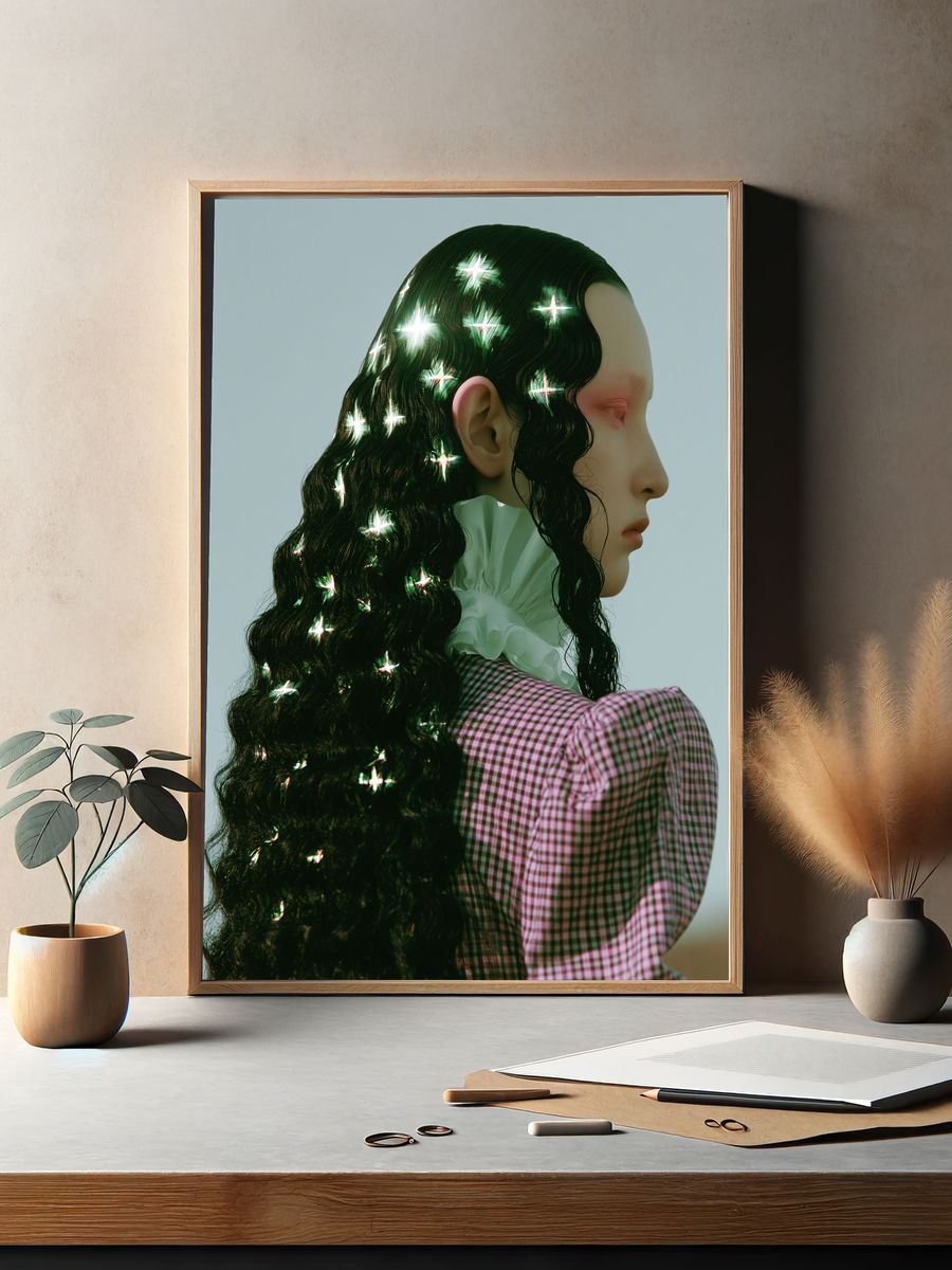 Sparkling Profile Portrait Print. — room view 2
